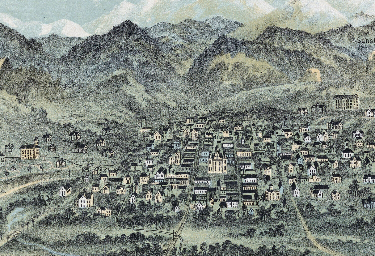1894 Panoramic Map of Boulder Colorado