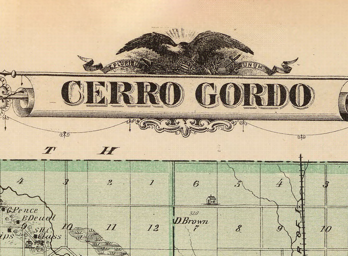 1875 Map of Cerro Gordo County Iowa