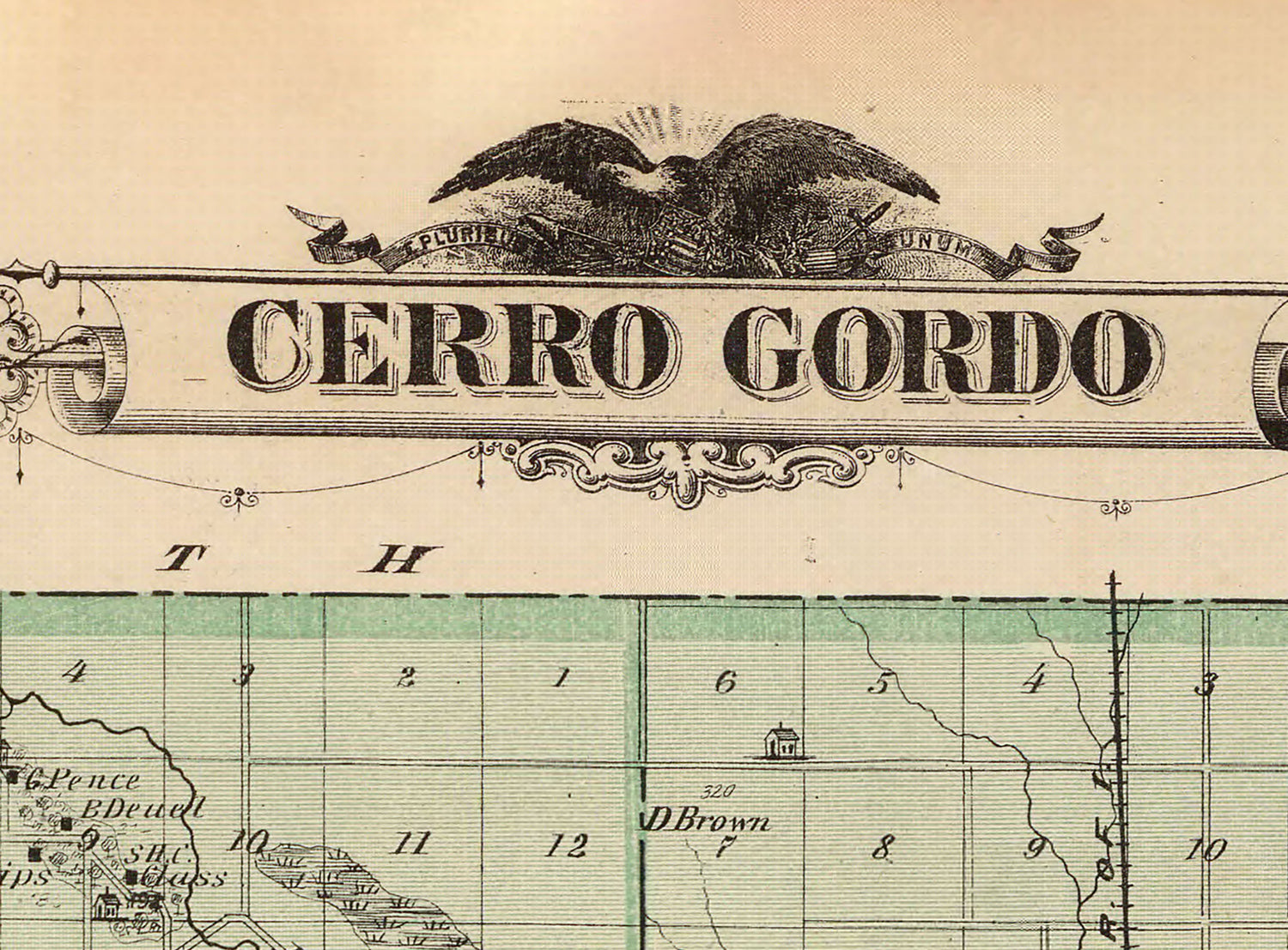 1875 Map of Cerro Gordo County Iowa
