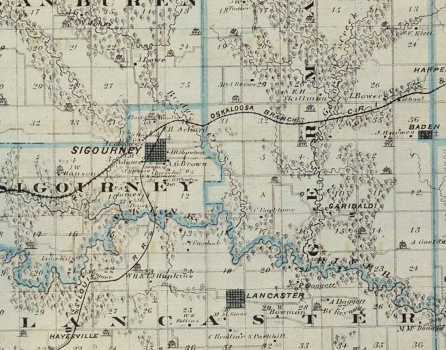 1875 Map of Keokuk County Iowa