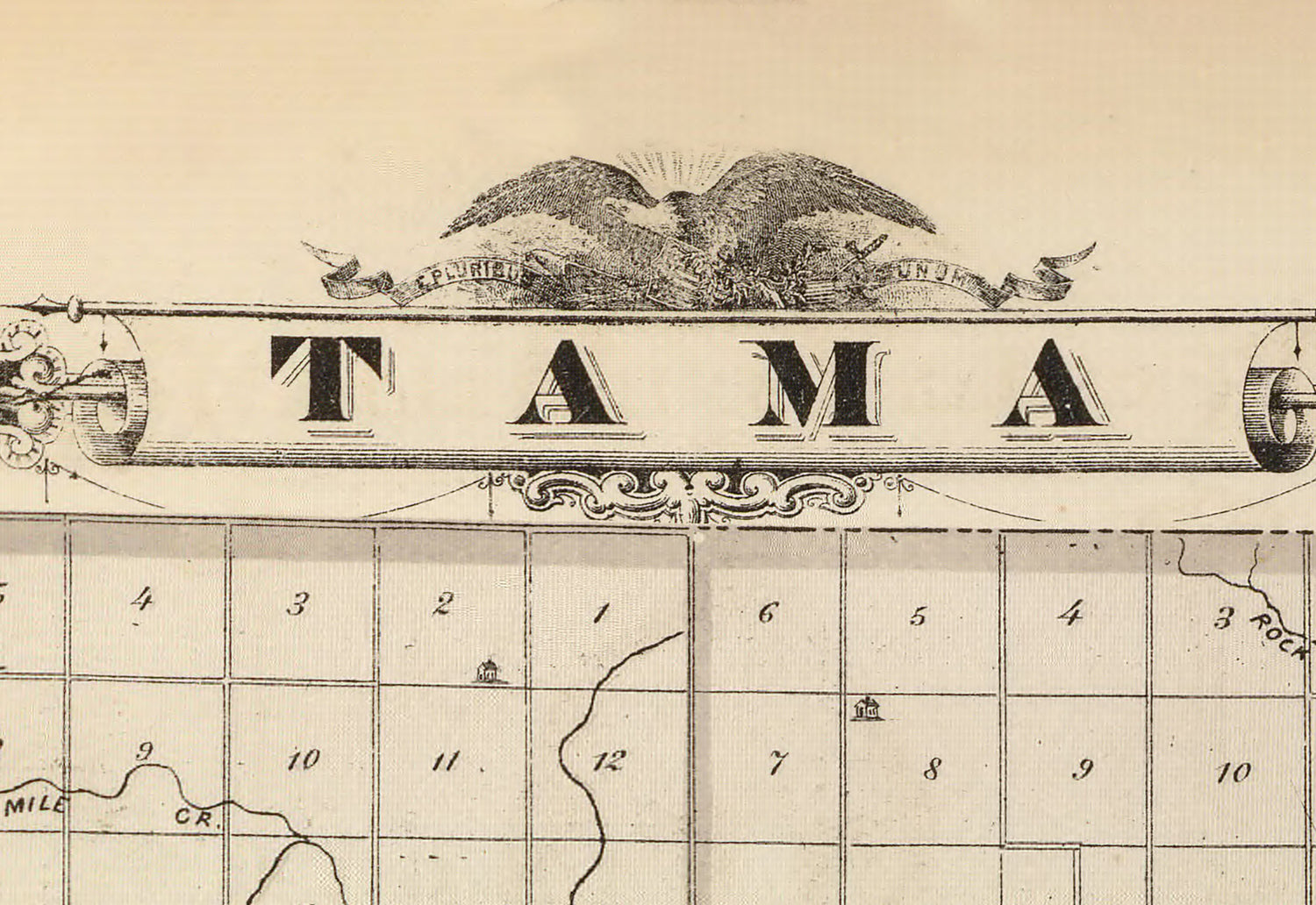 1875 Map of Tama County Iowa