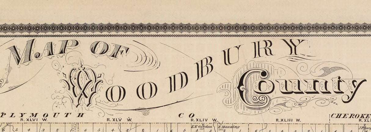 1875 Map of Woodbury County Iowa
