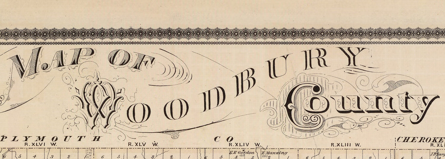 1875 Map of Woodbury County Iowa