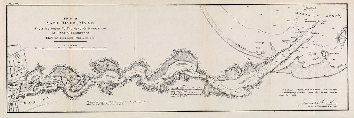 1887 Map of the Saco River Maine