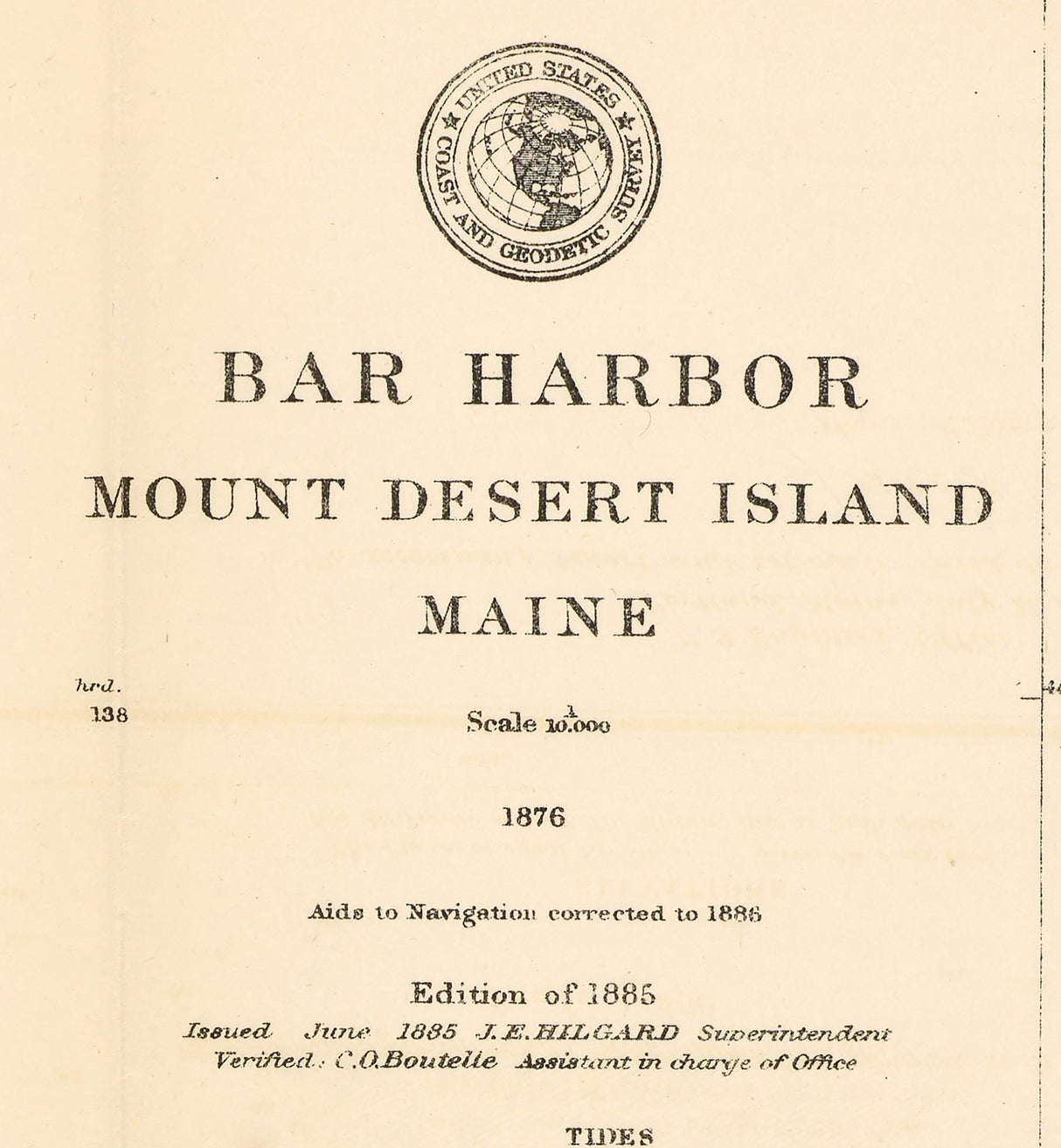 1887 Map of Bar Harbor Mount Desert Island Maine