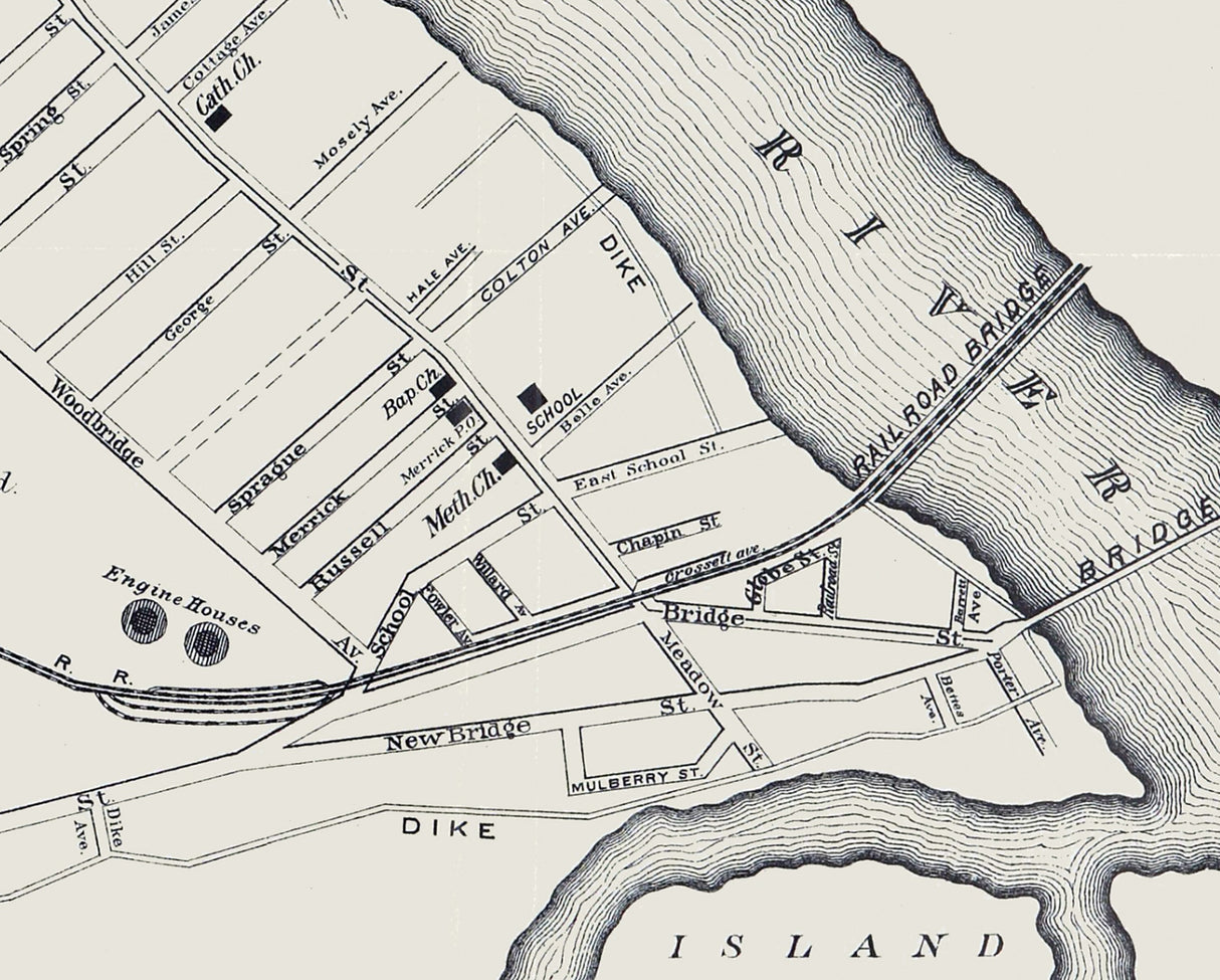 1895 Map of Mittineague and West Springfield Maine