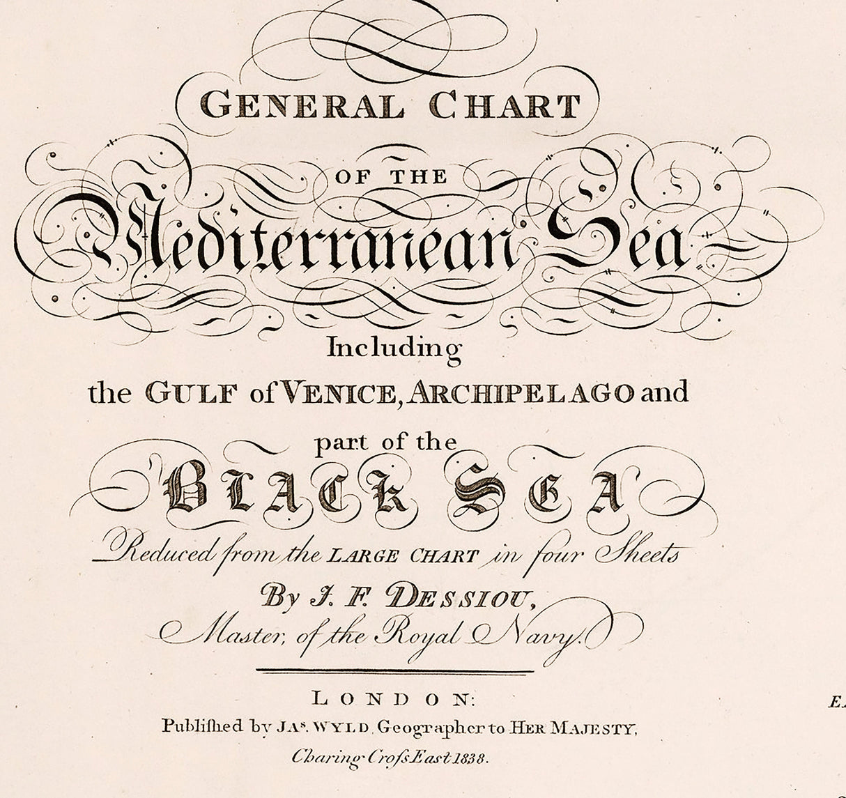 1838 Map of the Mediterranean Sea