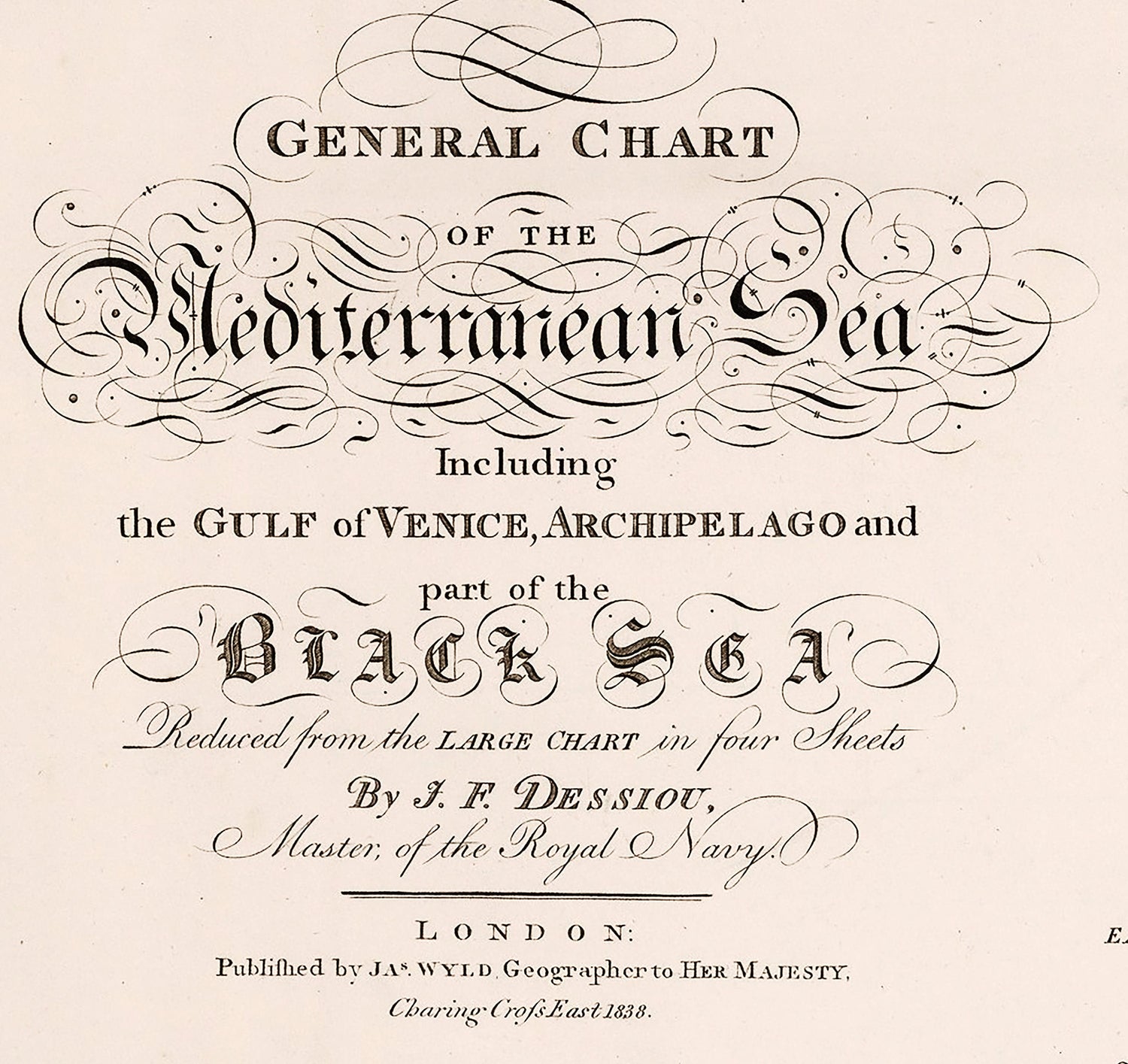 1838 Map of the Mediterranean Sea