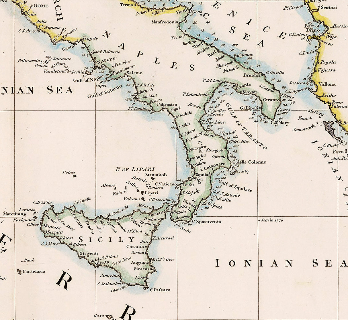 1838 Map of the Mediterranean Sea
