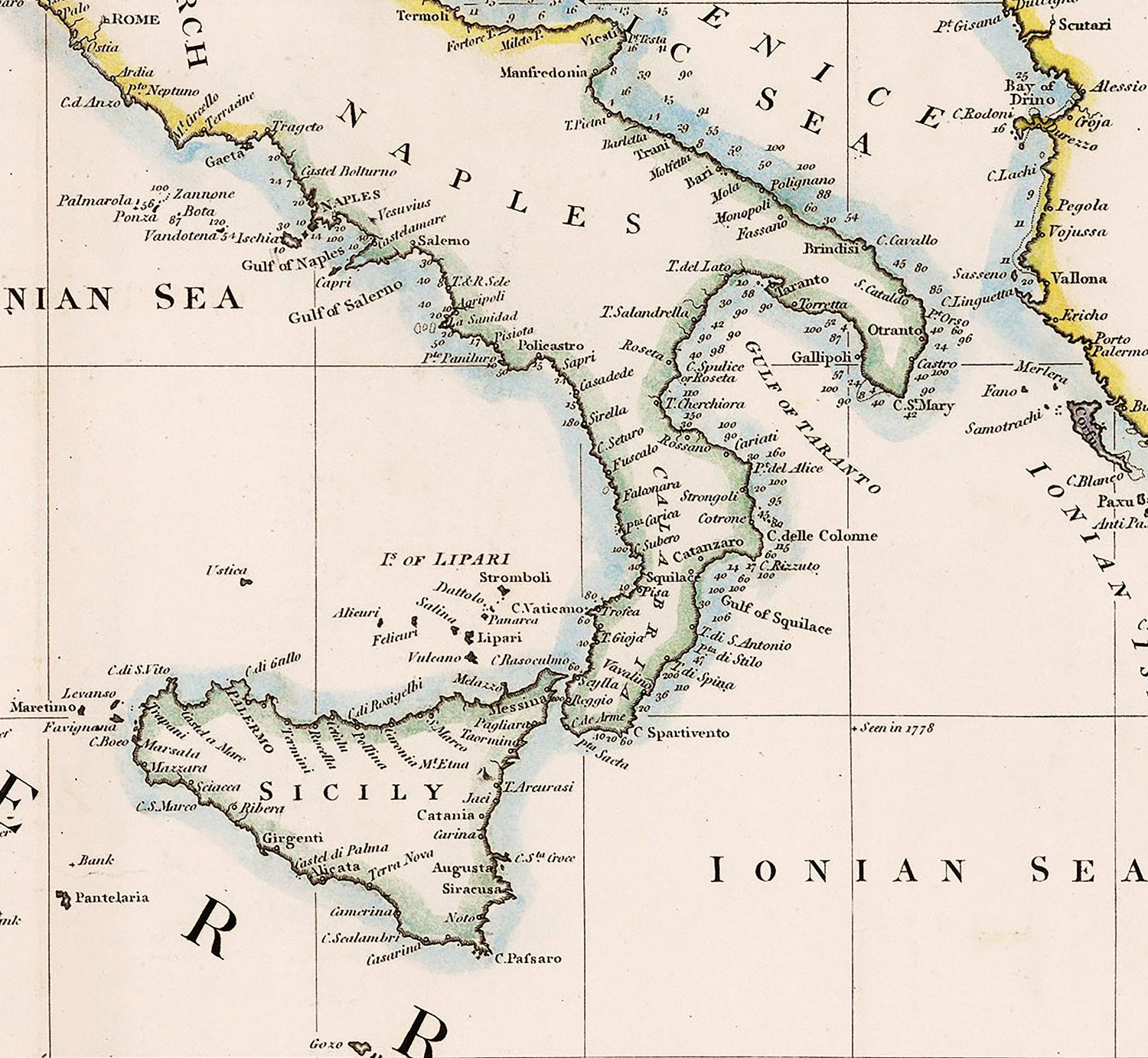 1838 Map of the Mediterranean Sea