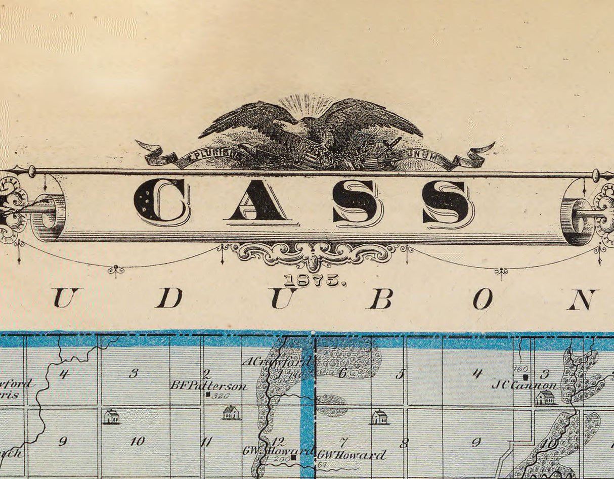 1875 Map of Cass County Iowa