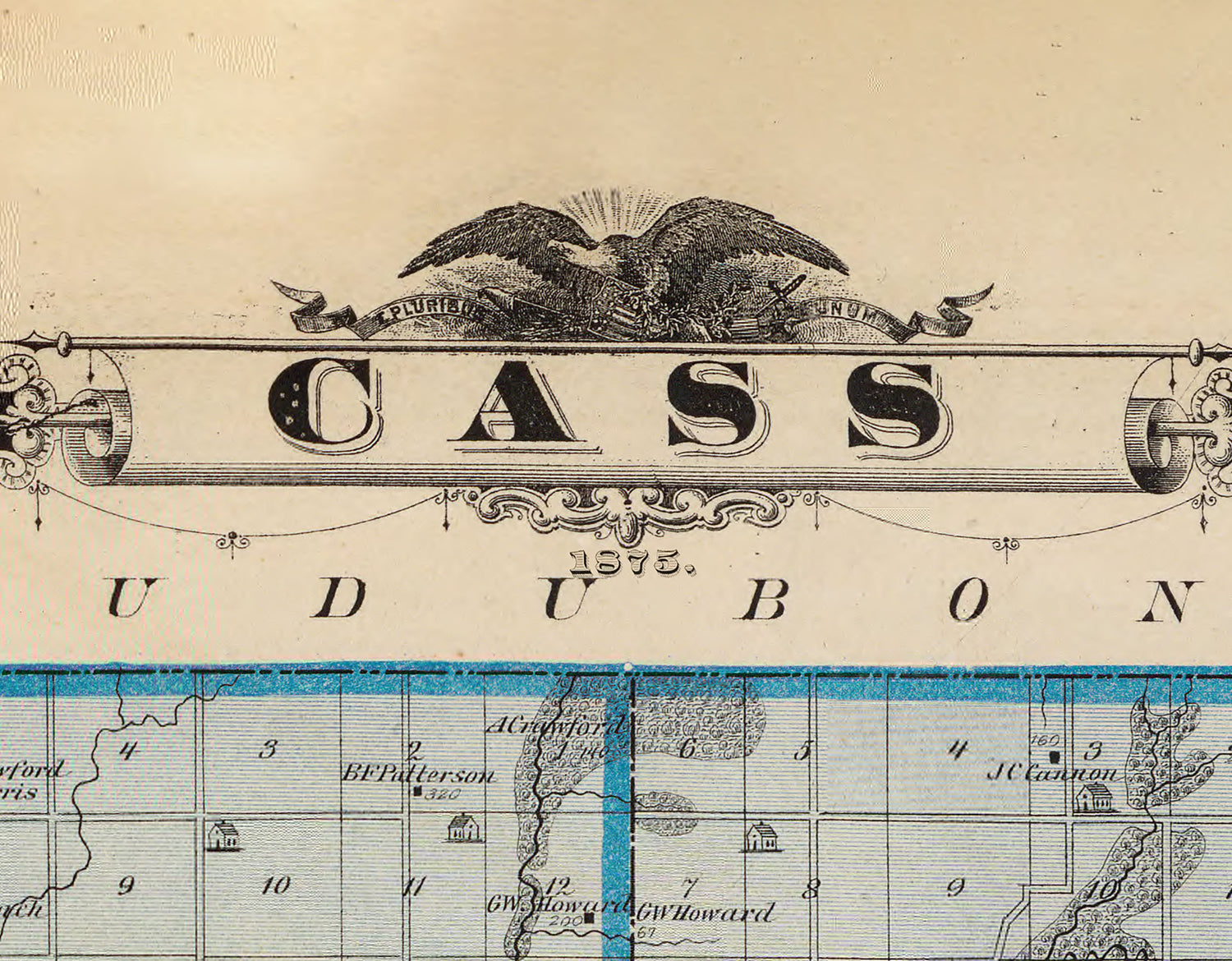1875 Map of Cass County Iowa