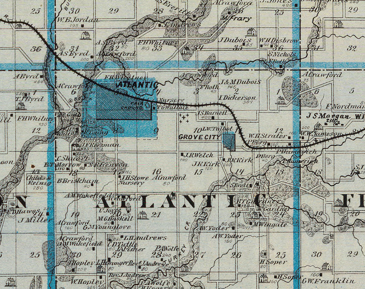 1875 Map of Cass County Iowa