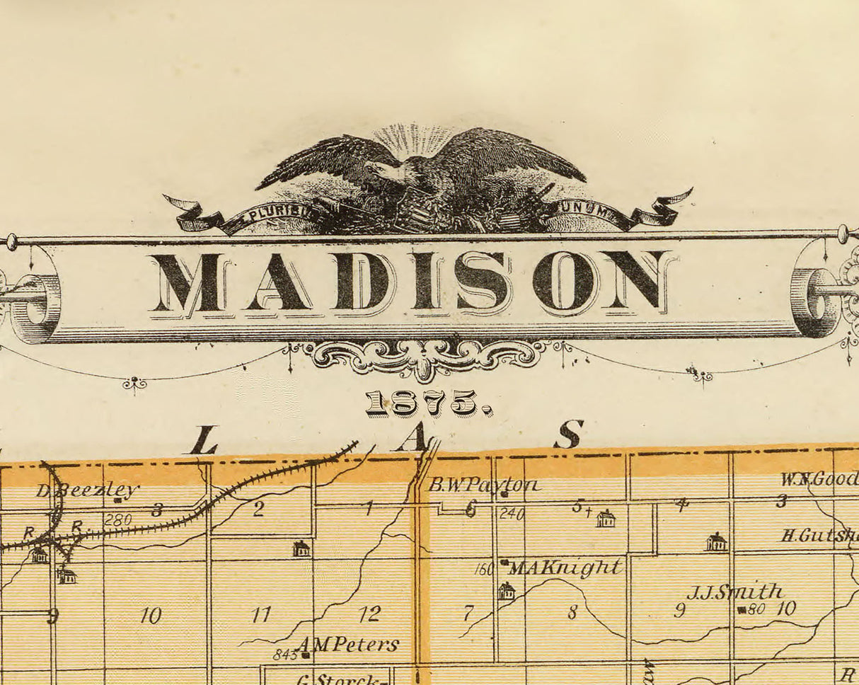 1875 Map of Madison County Iowa