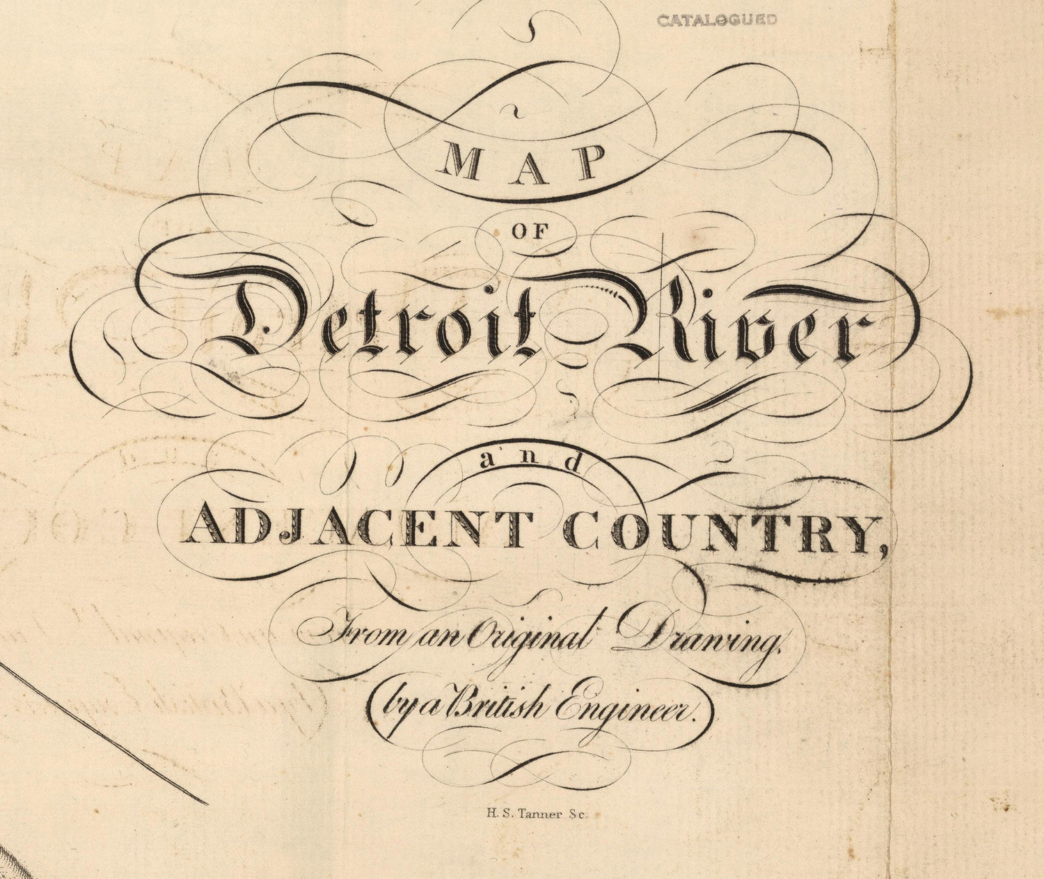 1813 Map of the Detroit River and Adjacent Country