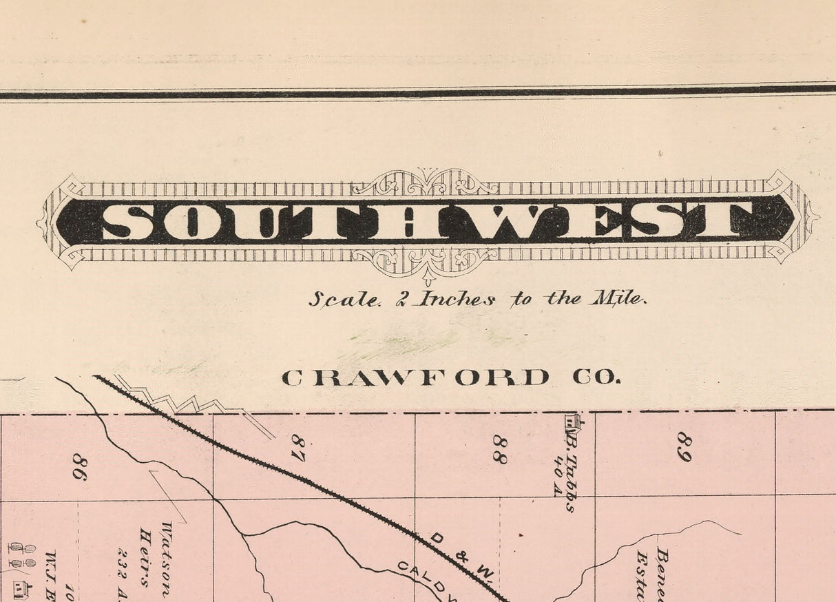 1878 Map of Southwest Township Warren County Pennsylvania