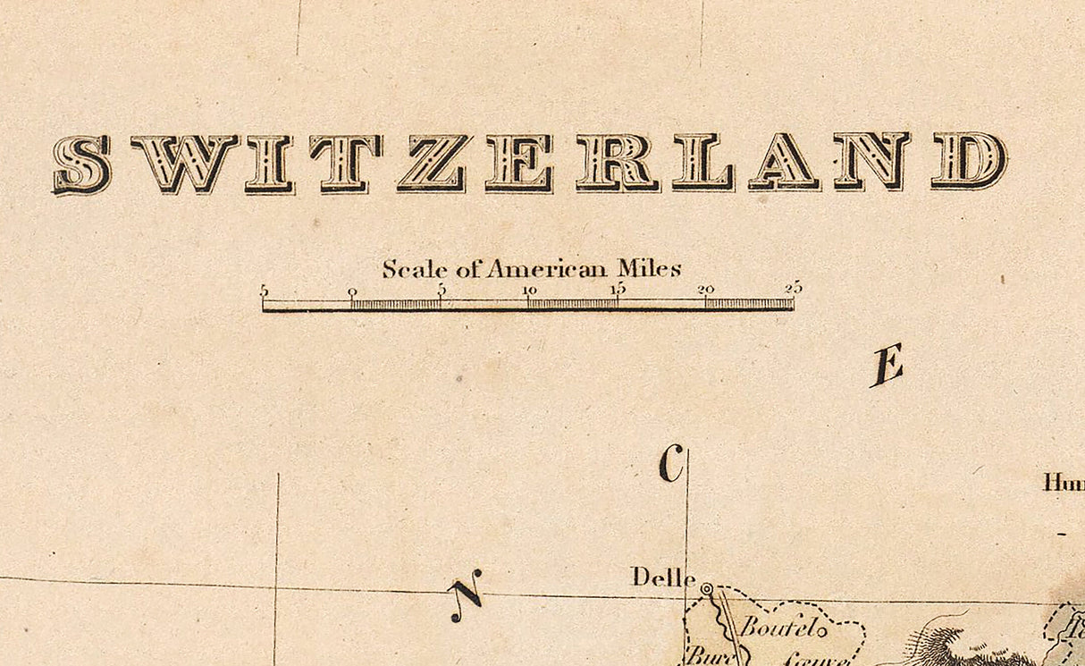 1849 Map of Switzerland