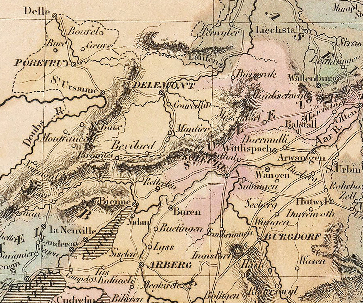 1849 Map of Switzerland
