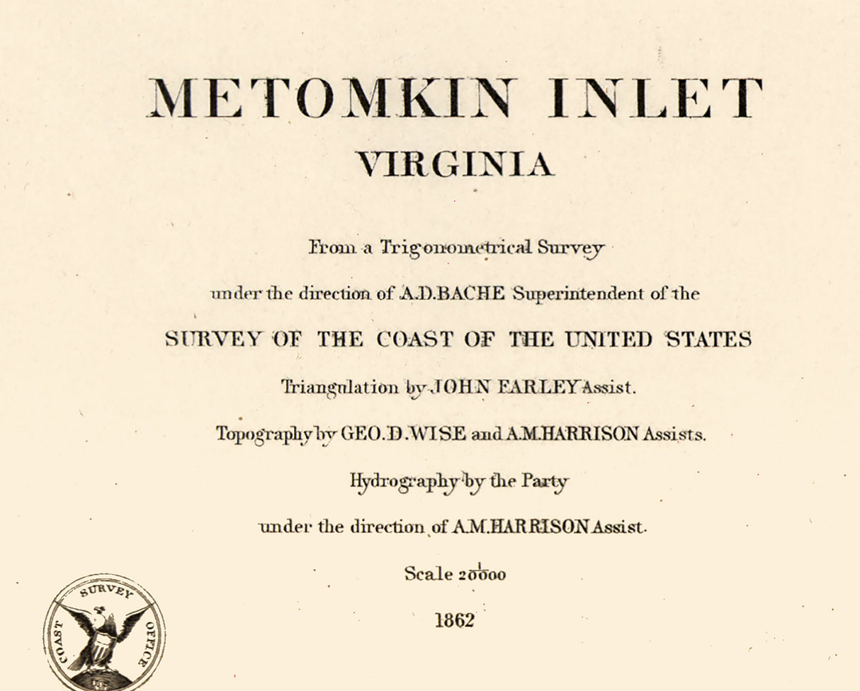1864 Map of Metomkin Inlet Virginia