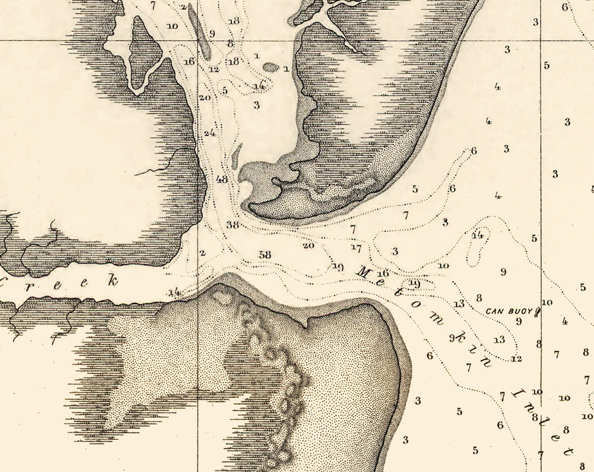 1864 Map of Metomkin Inlet Virginia