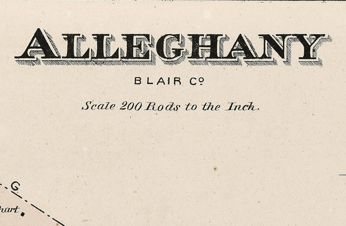 1873 Map of Alleghany Township Blair County Pennsylvania