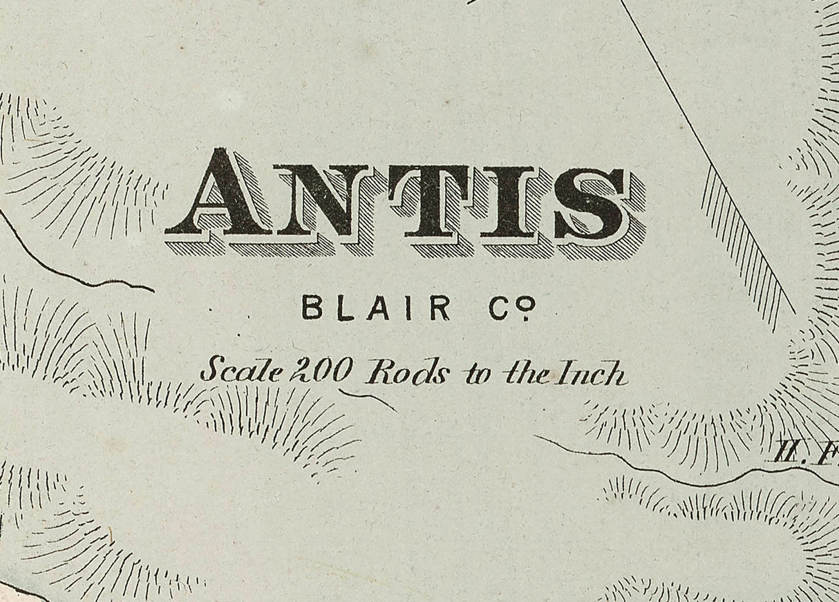 1873 Map of Antis Township Blair County Pennsylvania
