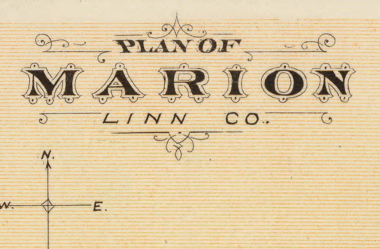 1875 Map of Marion Linn County Iowa