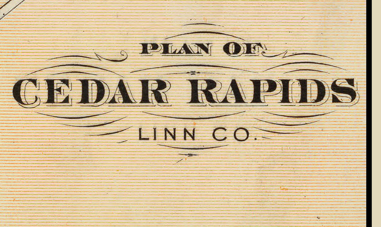 1875 Map of Cedar Rapids Linn County Iowa