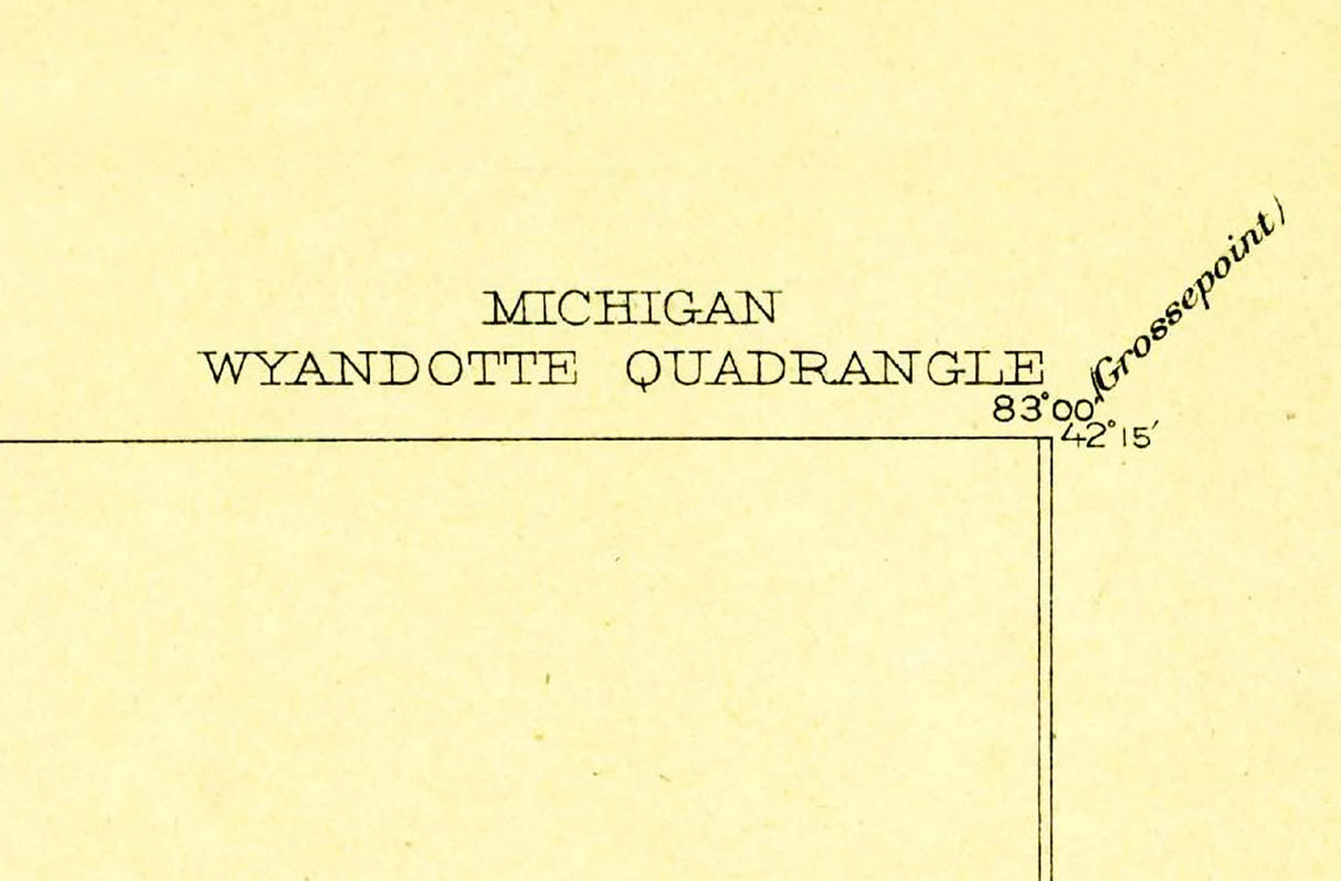 1906 Topo Map of Wyandotte Michigan Detroit River
