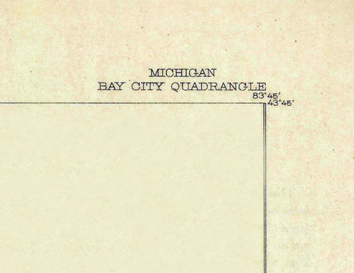 1916 Topo Map of Bay City Michigan Saginaw Bay