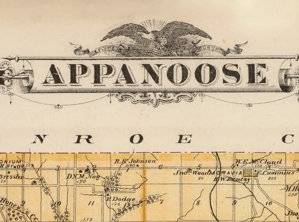 1875 Map of Appanoose County Iowa