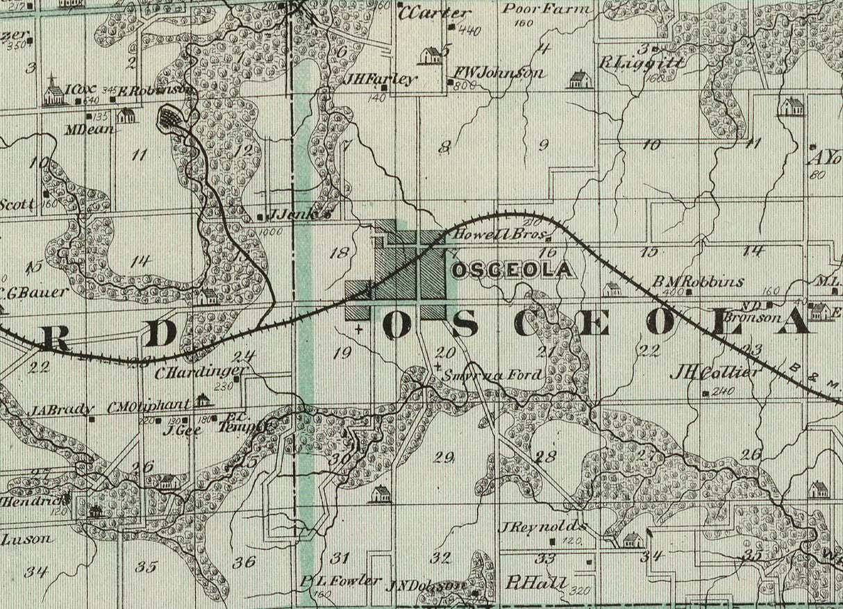 1875 Map of Clarke County Iowa