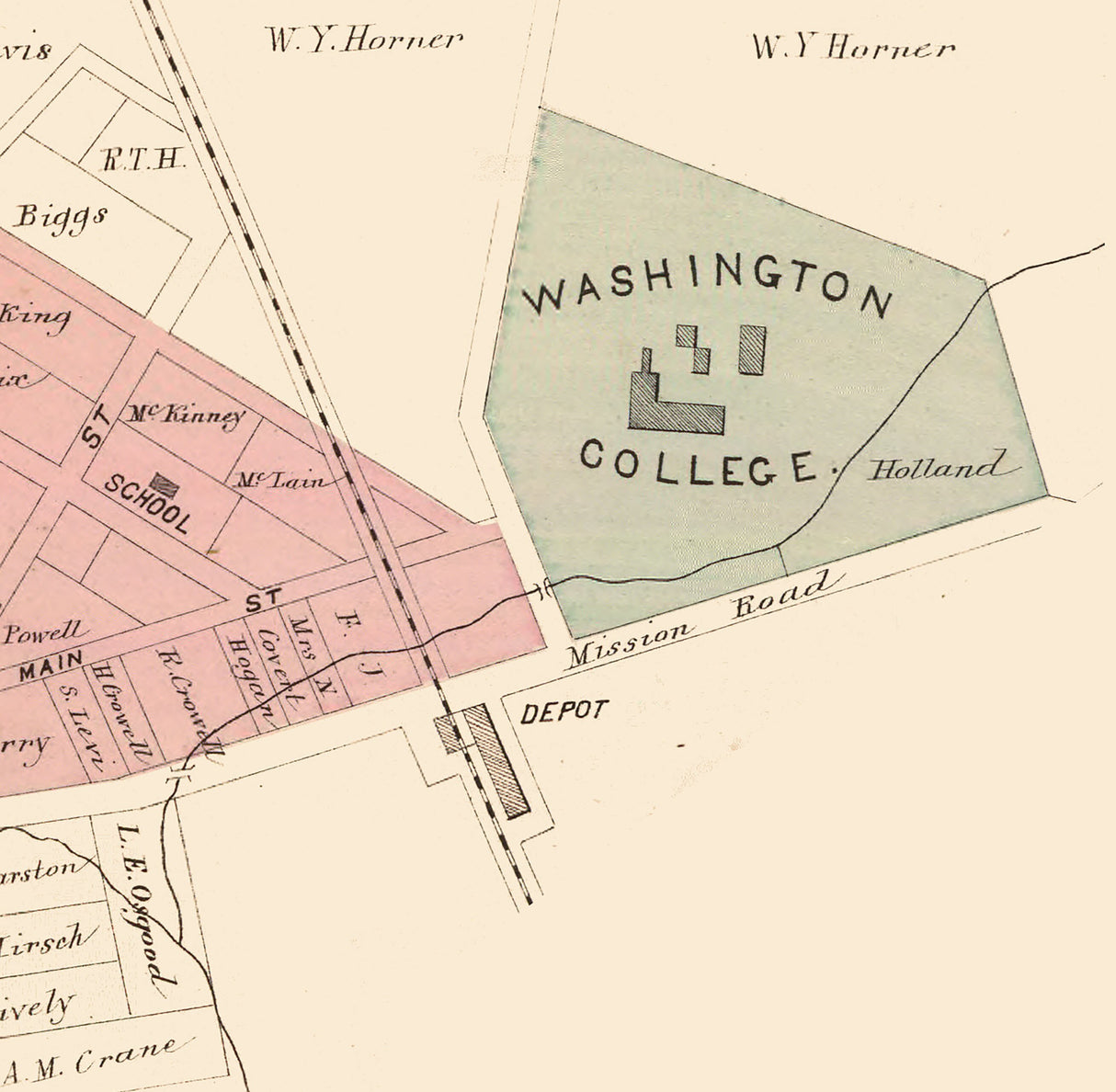 1878 Town Map of Washington Corners Alameda County California