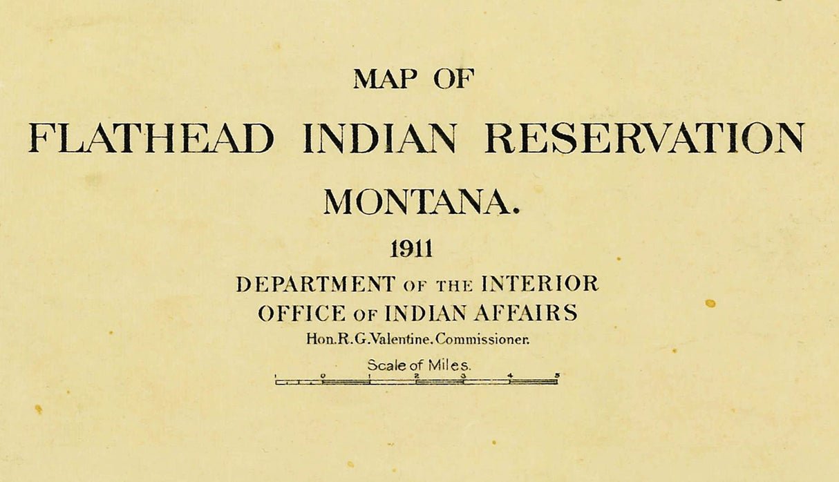1911 Map of Flathead Indian Reservation Montana