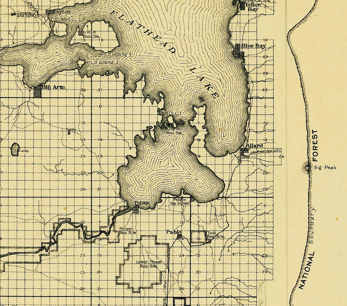 1911 Map of Flathead Indian Reservation Montana
