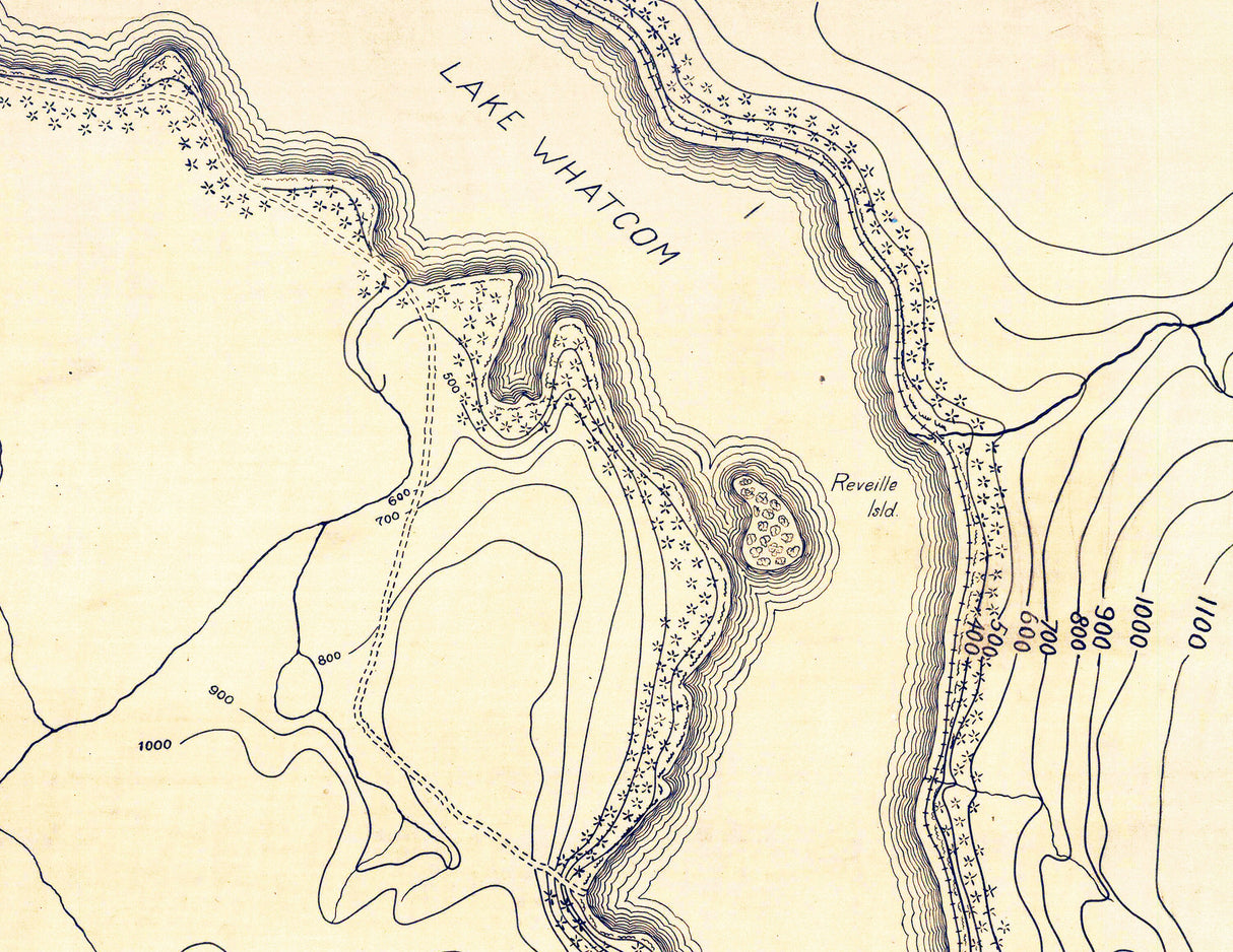 1909 Map of Lake Whatcom Washington