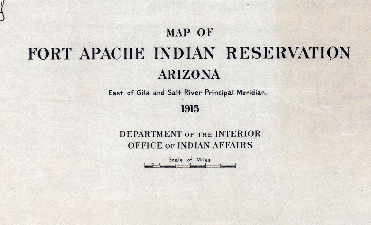 1915 Map of Fort Apache Indian Reservation Arizona