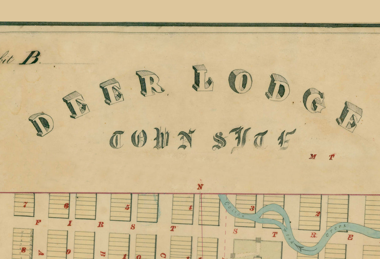 1860s Map of Deer Lodge Montana