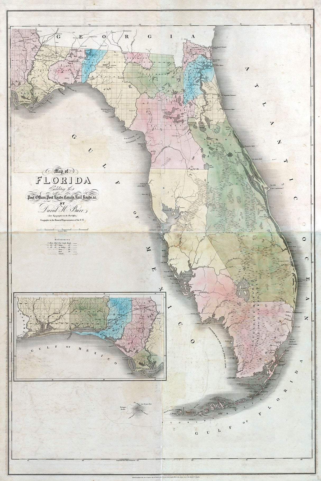 1839 Map of Florida