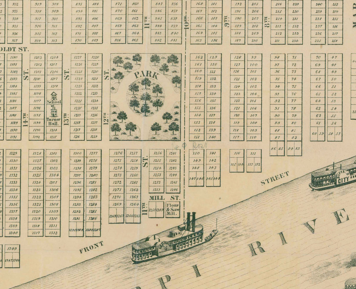 1857 Map of Buffalo City Wisconsin
