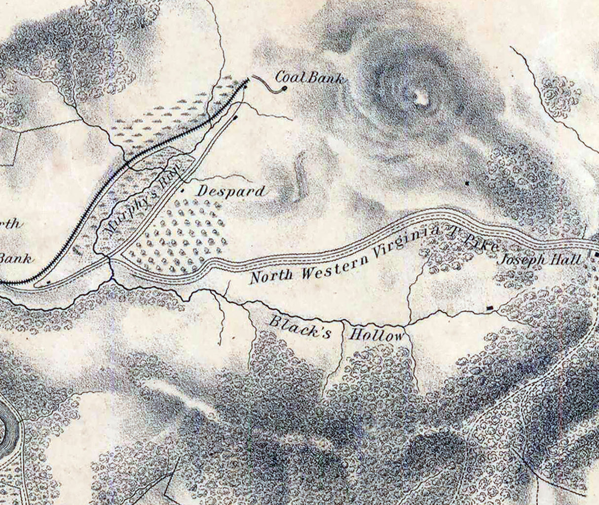 1863 Map of Clarksburg West Virginia