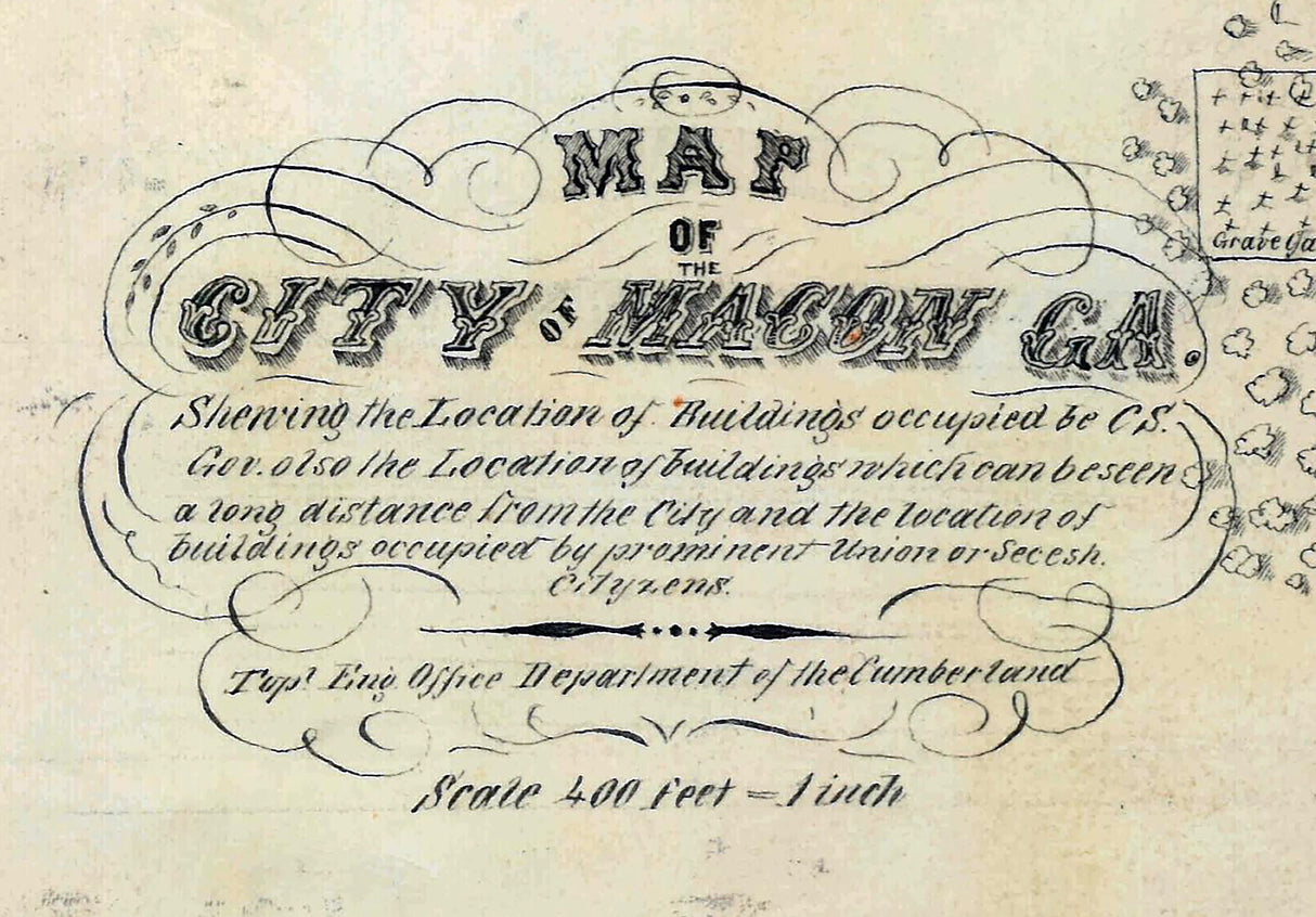 1864 Map of Macon Georgia