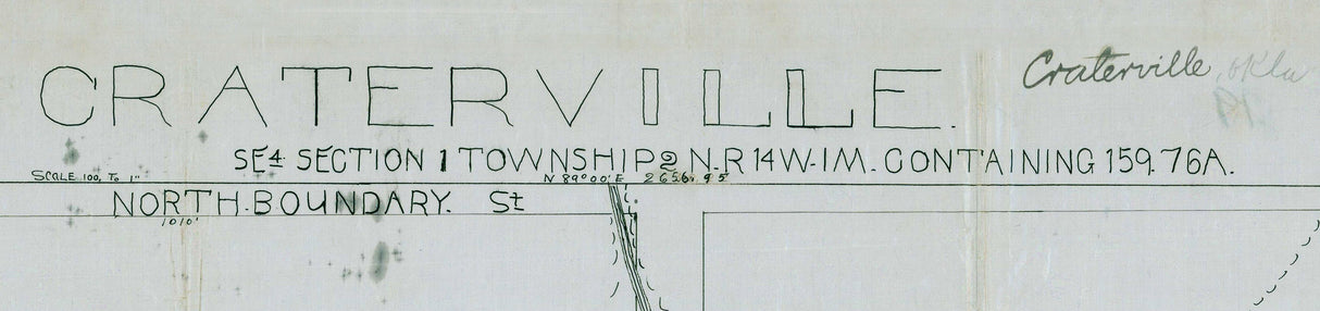 1902 Map of Craterville Oklahoma