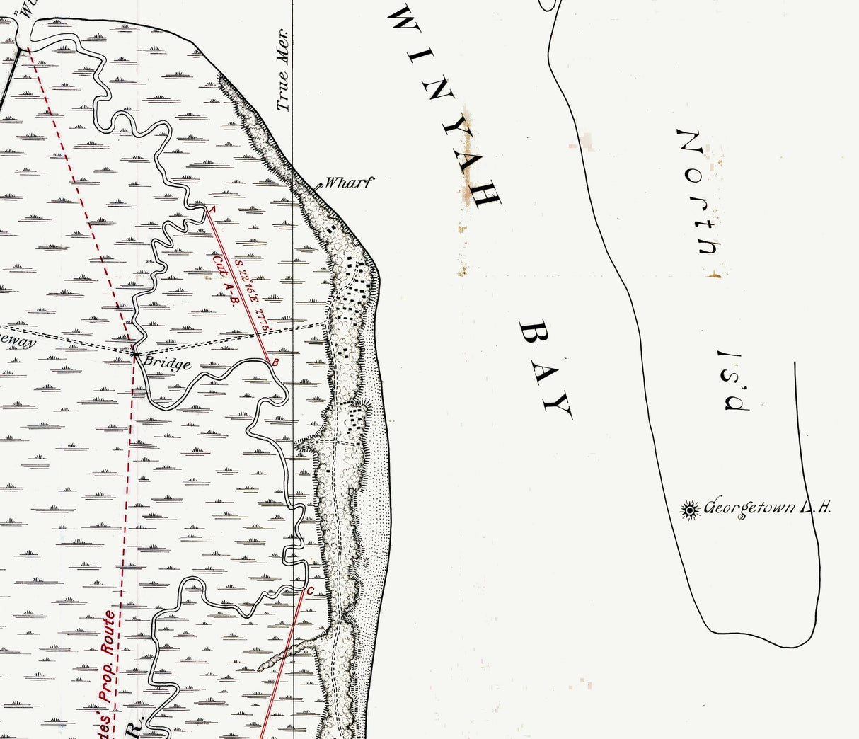 1882 Map of South Island South Carolina Winyah Bay