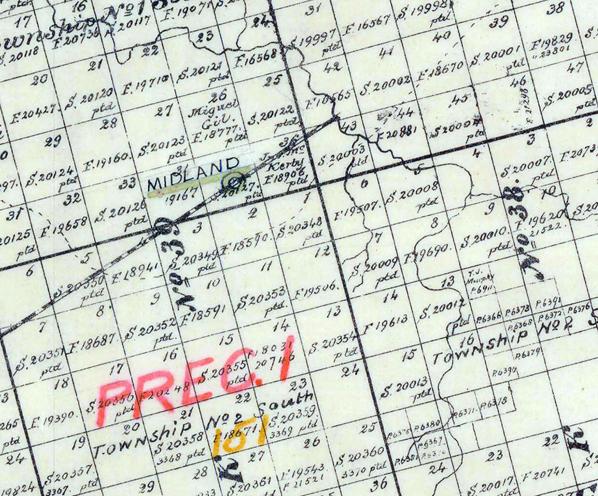 1888 Map of Midland County Texas