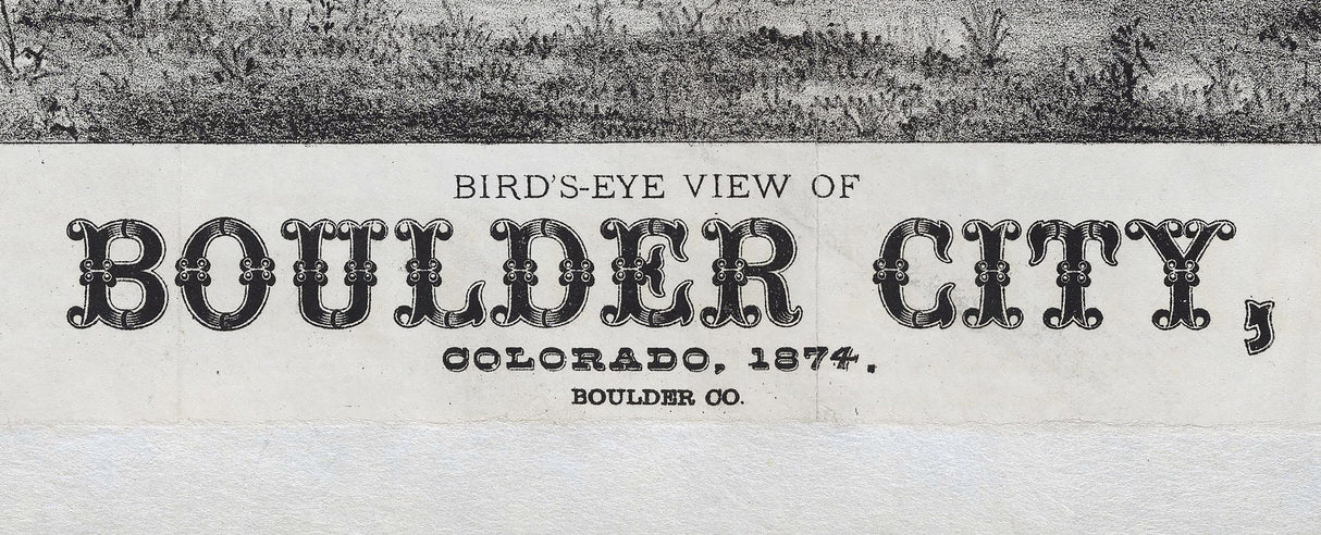 1874 Panoramic Map of Boulder City Colorado