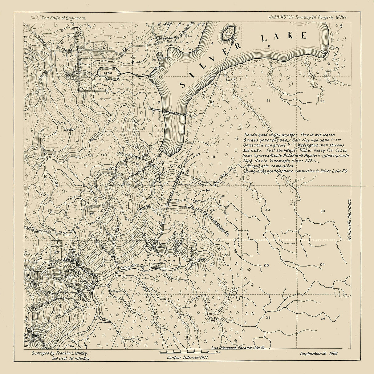1909 Map of Silver Lake Washington