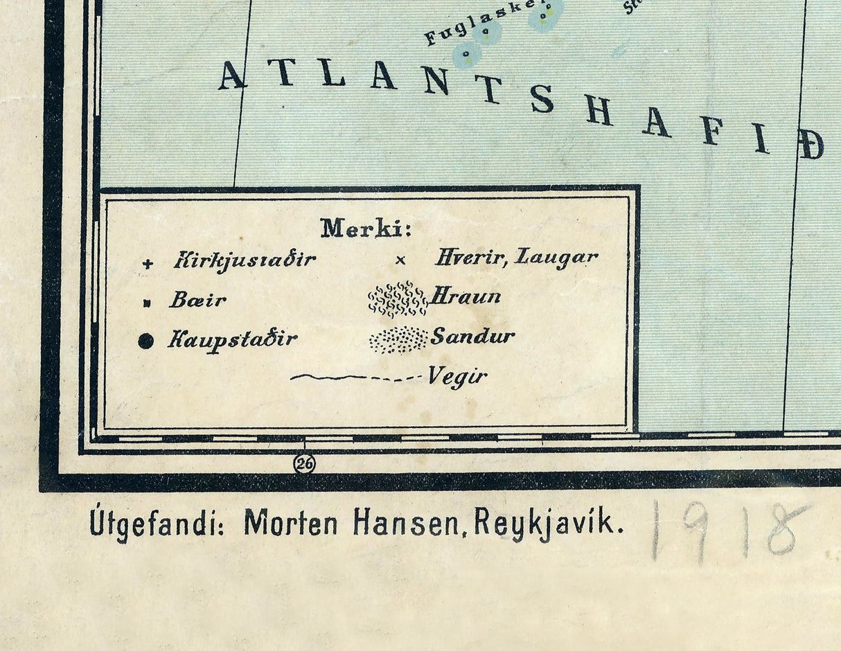 1918 Map of Iceland