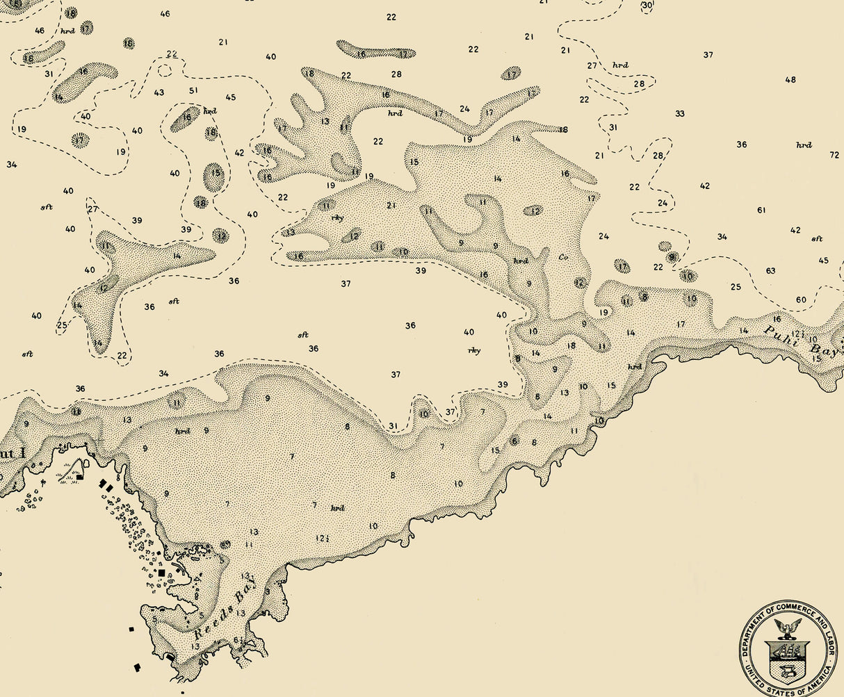 1904 Nautical Chart of Hilo Bay Island of Hawaii