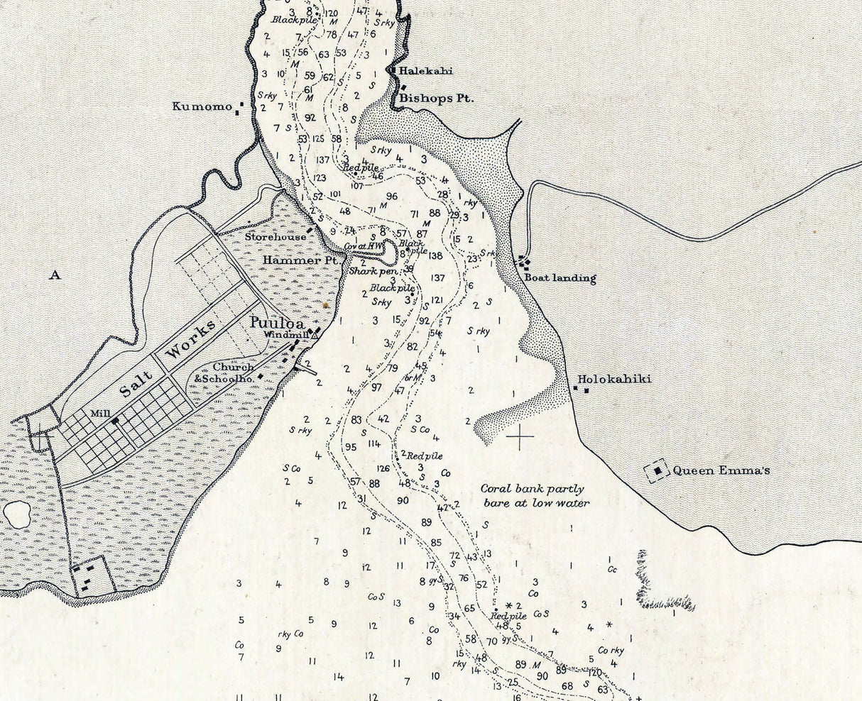 1905 Nautical Chart of Pearl Harbor Hawaii